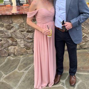 Revelry Kennedy Chiffon Convertible Dress, Blushing Bride, Size 4